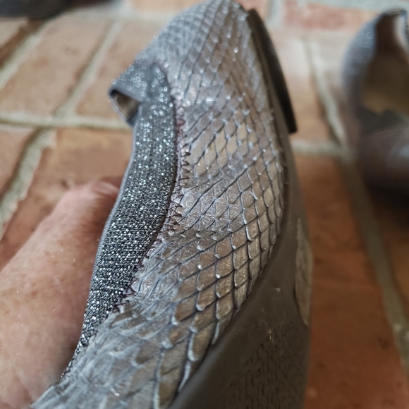 Tory Burch Silver Gabby Python Ballet Flats - Picture 8 of 10